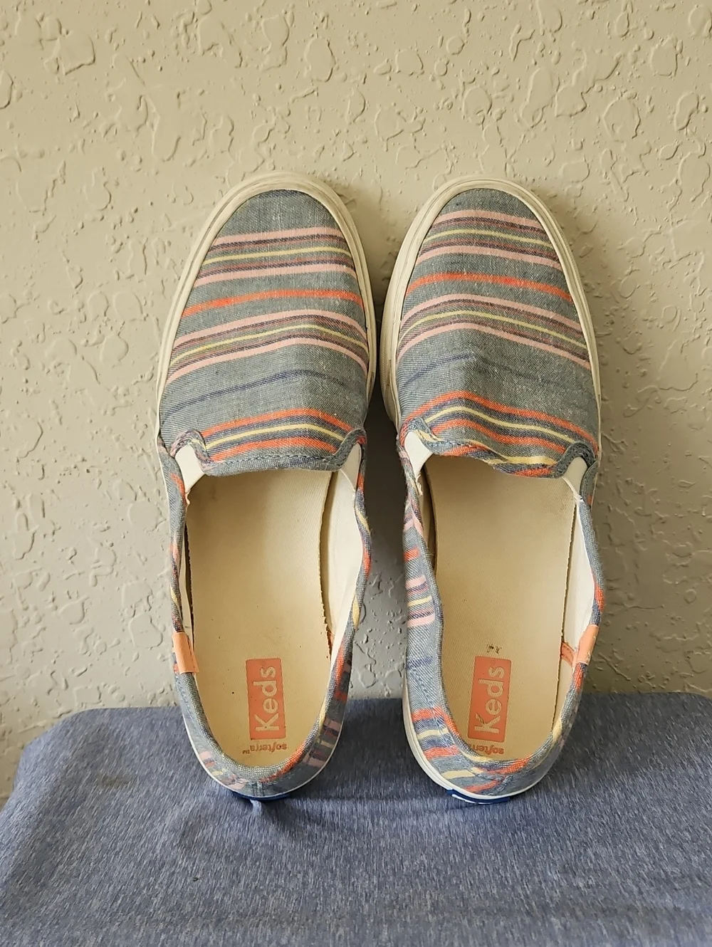 Keds Women's Slip-On Canvas Striped Loafers, Size 10